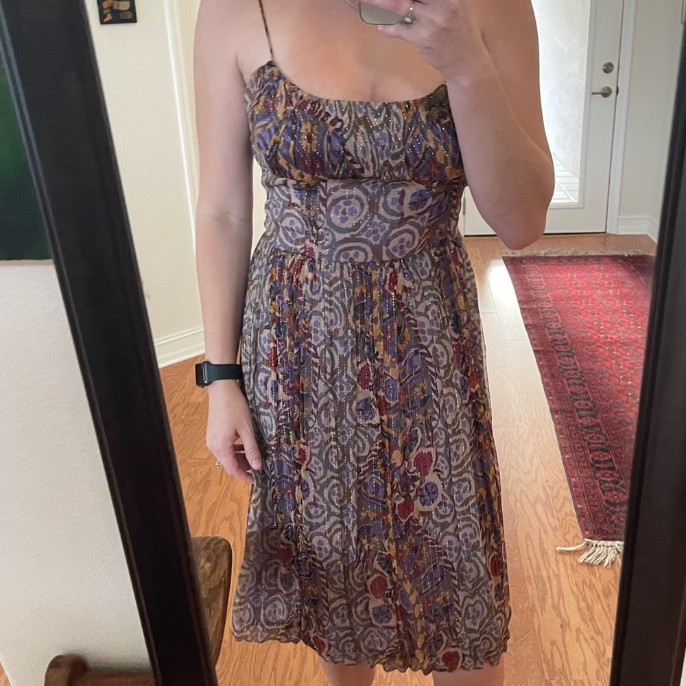 David & Meister chiffon dress - unique color - midi length - so 8